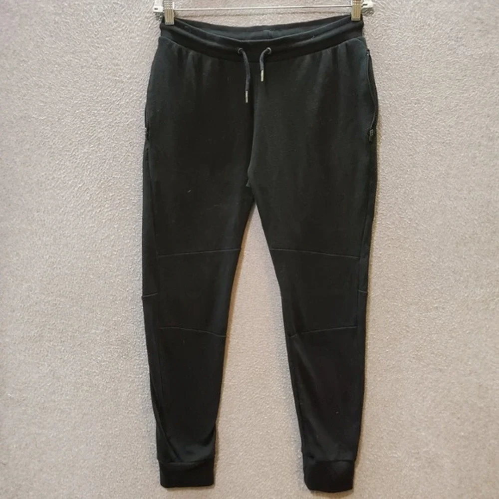 Alphalete Men Activewear Pants‎ Medium Black Jogger Logo Embroidered READ